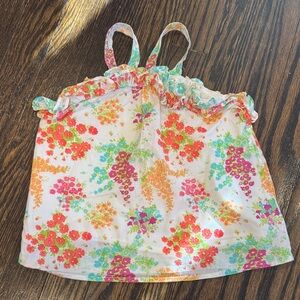 Floral Ruffle Strap Top